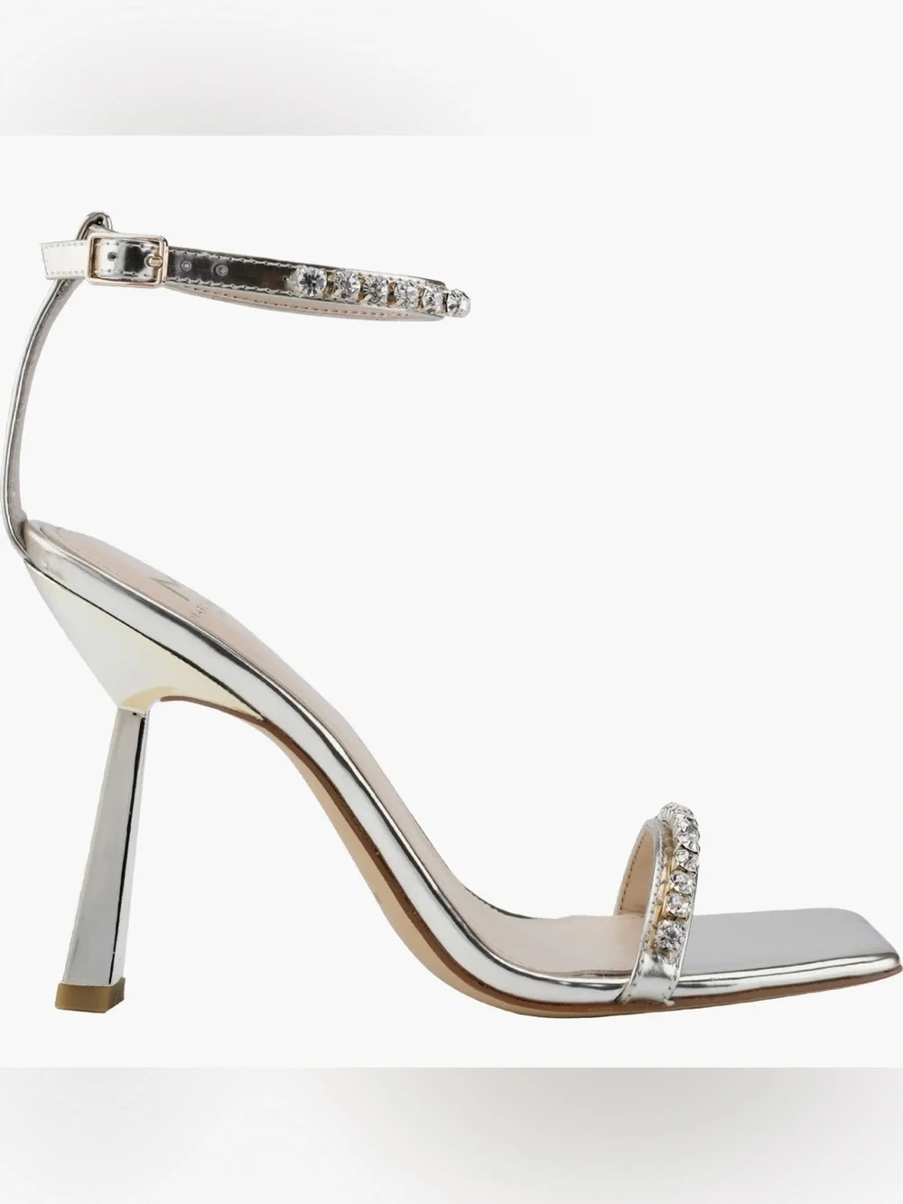 Marc Fisher LTD NWOB Karima Ankle Strap Sandal Heels In Gold Tone Size 6.5